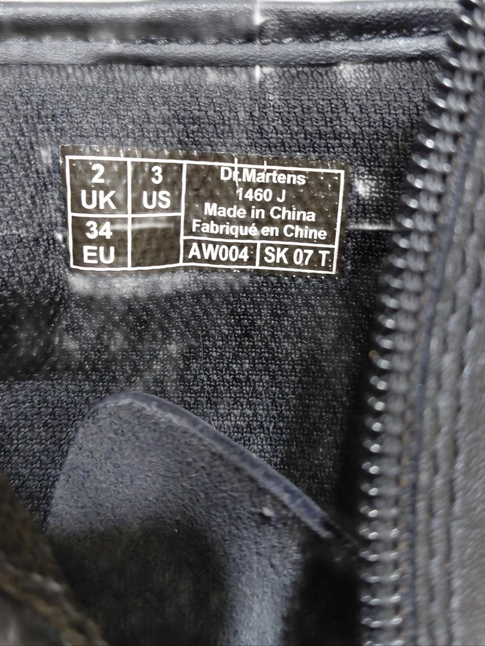 Dr. Martens Kids Size 3 Black Leather Lace-Up Combat Boots